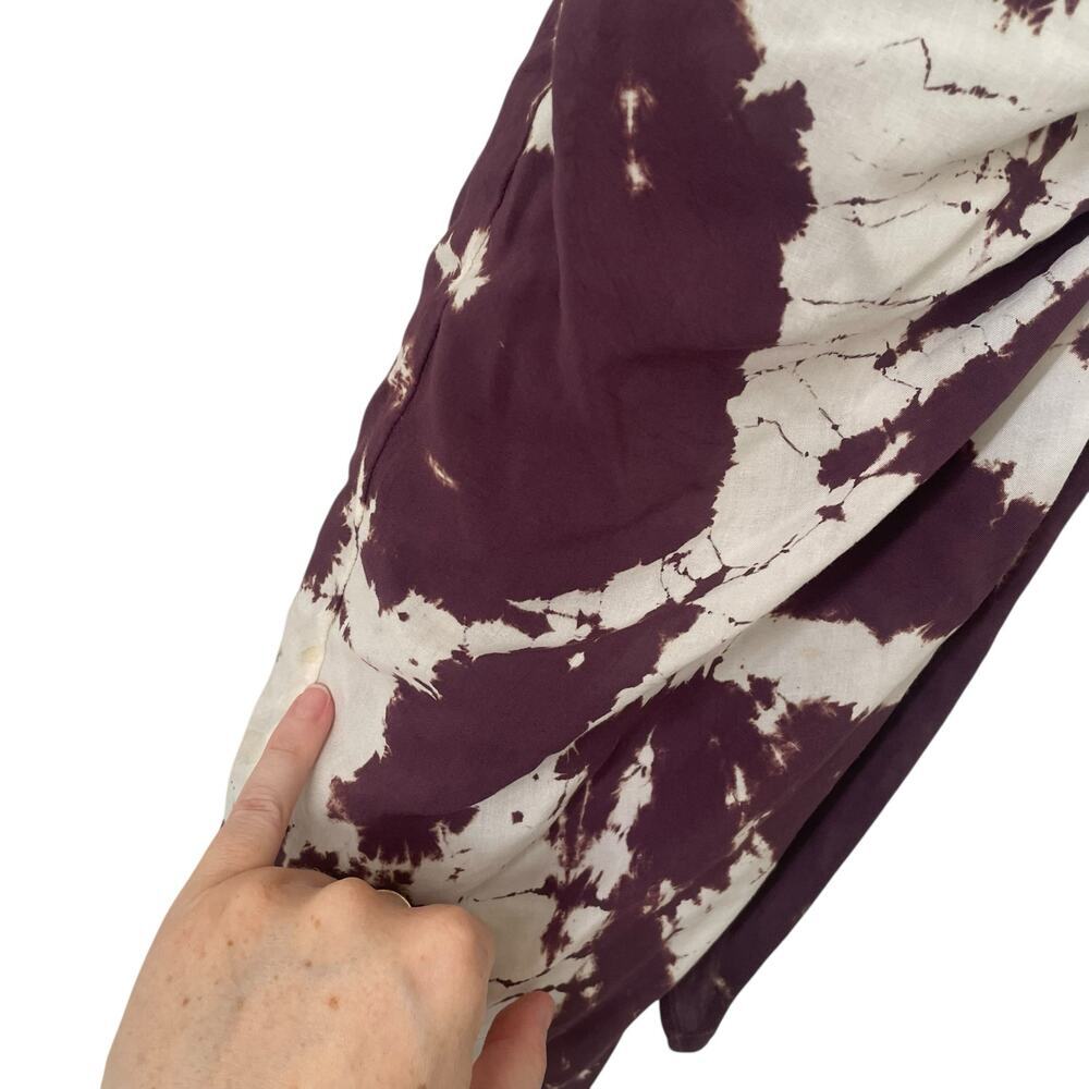 H Starlett Mini Dress Tie Dye Wrap V Neckline Purple White Size Medium - Picture 7 of 7